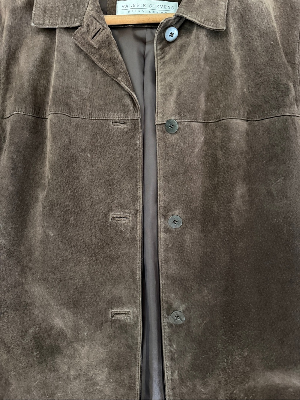 Valerie Stevens Silky Suede Brown Leather Jacket Women’s Medium - Picture 4 of 7
